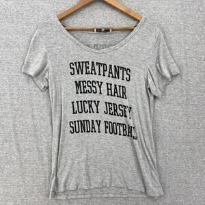 Twine & Stark Shirt Womens Medium Gray Tee Short Sleeve Football #Go Team